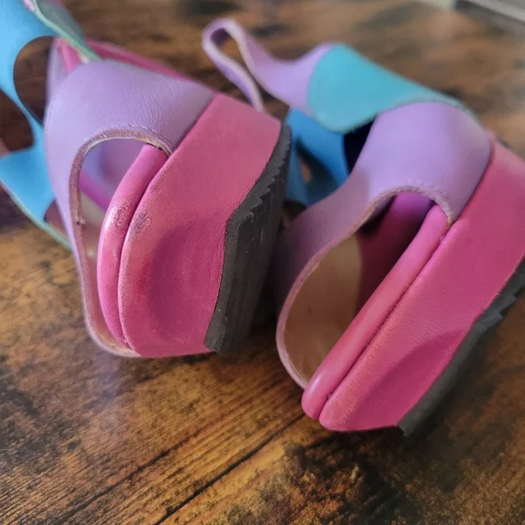 Colorful Fluevog Platform Heels 7.5 - Picture 6 of 8